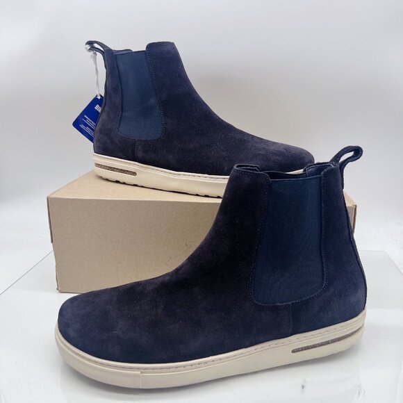 Birkenstock Bend Chelsea Men’s Boots Navy Blue Suede Leather Pull On EU 44 US 11 - Picture 1 of 13